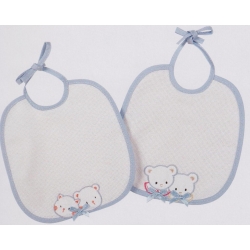 BAVETTA BABY CON ORSETTI E PANDA 20x19,5 CM. CONFEZ. 6 PEZZI
